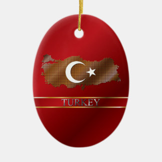 Turkey Pixel Map and Turkish Flag Ceramic Ornament