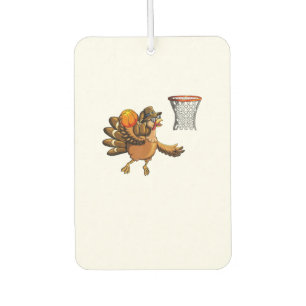 Turkey Plays Basketball Basketball Hoop Thanksgivi Air Freshener