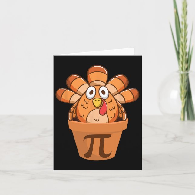 Turkey Pot Pie Funny Math Thanksgiving Turkey Pot  Card (Front)