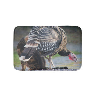 Turkey Poult And Cat Bath Mat