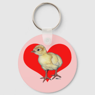 Turkey Poult Heart Keychain