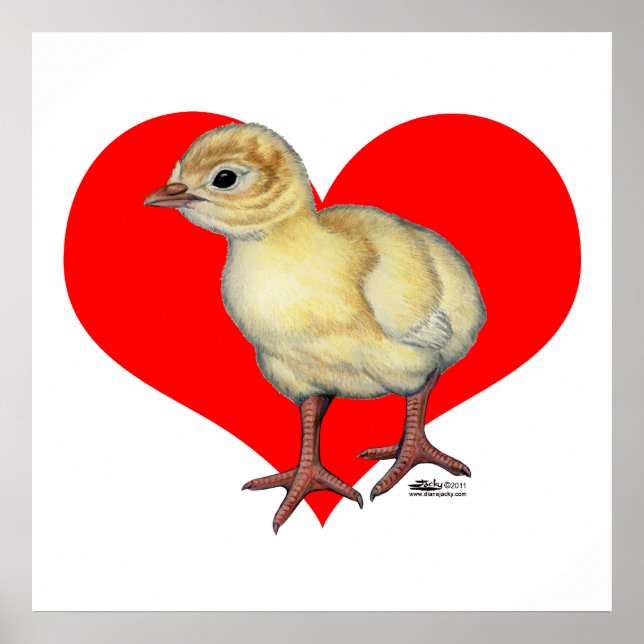 Turkey Poult Heart Poster (Front)