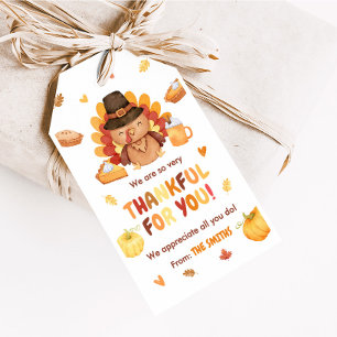 Turkey Pumpkin Autumn Thanksgiving Favour Tags