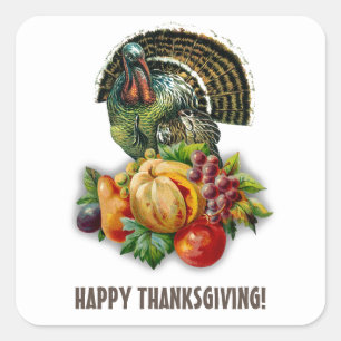 Turkey & Pumpkin Design Thanksgiving Stickers