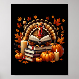 Turkey Reading Books Fall Thanksgiving Teacher Boo Poster