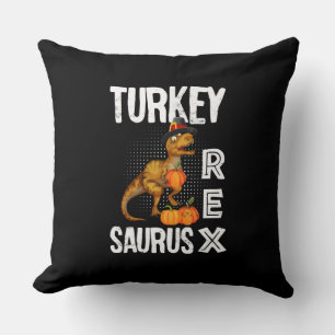 Turkey Rex Saurus – Thanksgiving Dinosaur Throw Pillow