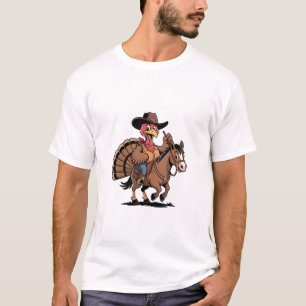 Turkey Riding a Horse Cowboy Turkey thanksgiving T-Shirt