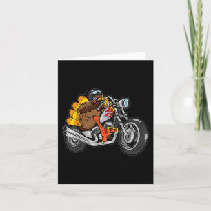 Turkey Riding Motorcycle Thanksgiving Day Cool Fal Card