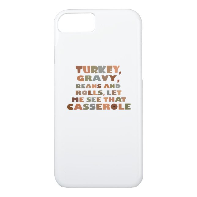 Turkey Rolls Casserole, Thanksgiving Retro Funny F Case-Mate iPhone Case (Back)