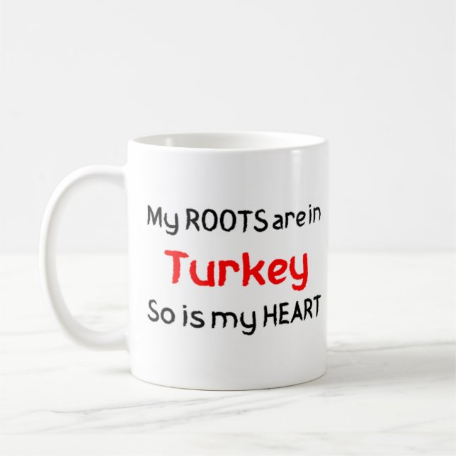 turkey roots coffee mug (Left)