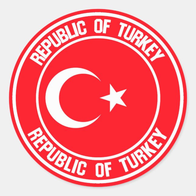 Turkey Round Emblem Classic Round Sticker (Front)