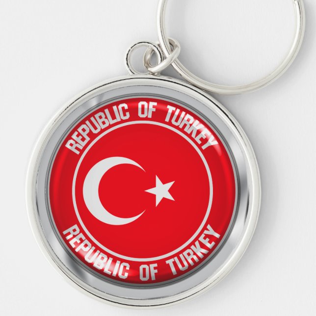 Turkey Round Emblem Keychain (Front)