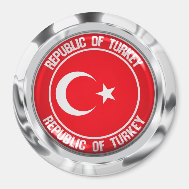 Turkey Round Emblem Magnet (Front)