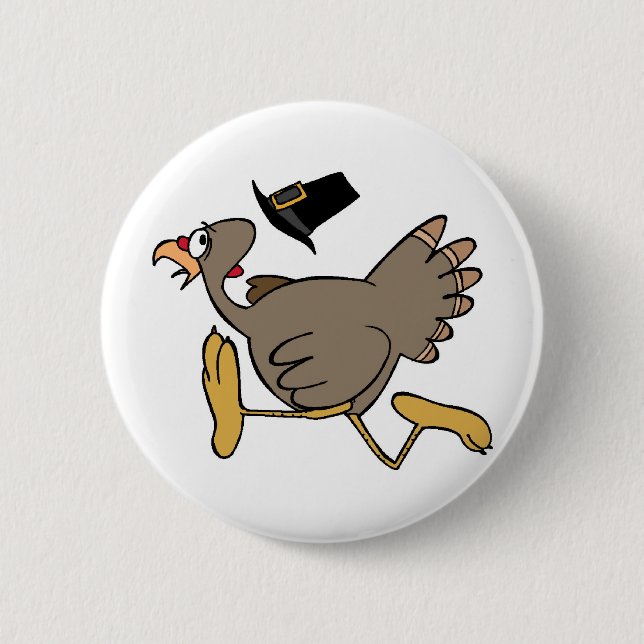 Turkey run 2 inch round button (Front)