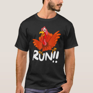 Turkey Run Adult Running Face Turkey Trot Costume T-Shirt
