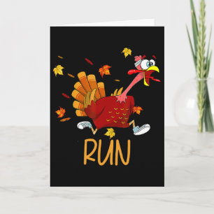 Turkey Run Costume Thanksgiving Running Turkey Tro Card