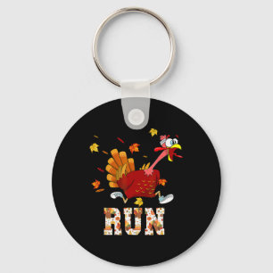 Turkey Run Costume Thanksgiving Running Turkey Tro Keychain