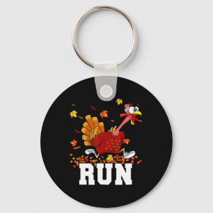 Turkey Run Costume Thanksgiving Running Turkey Tro Keychain