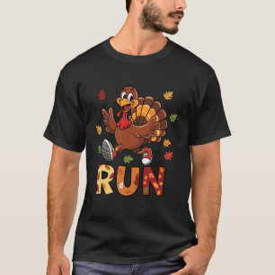 Turkey Run Costume Thanksgiving Running Turkey Tro T-Shirt