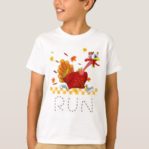 Turkey Run Costume Thanksgiving Running Turkey Tro T-Shirt