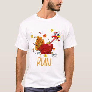 Turkey Run Costume Thanksgiving Running Turkey Tro T-Shirt