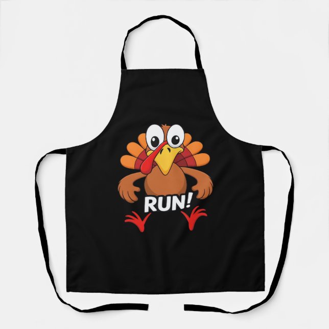 Turkey Run Thanksgiving Running Classic T-Shirt Apron (Front)