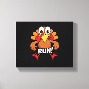 Turkey Run Thanksgiving Running Classic T-Shirt Canvas Print