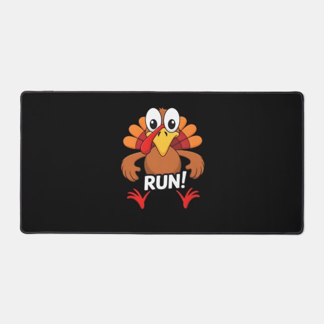 Turkey Run Thanksgiving Running Classic T-Shirt Desk Mat (Front)