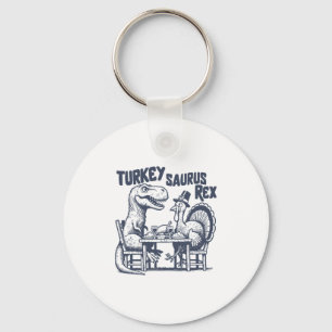 Turkey Saurus Rex Funny Dinosaur T-rex Turkey Than Keychain