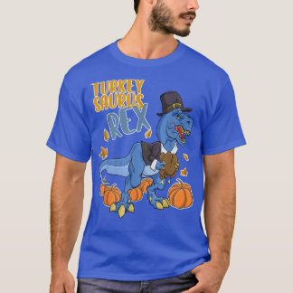 Turkey Saurus Rex I TRex Pilgrim Hat I Dinosaur Th T-Shirt