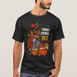 Turkey Saurus Rex Pilgrim Rex Fall Vibes Thanksgiv T-Shirt