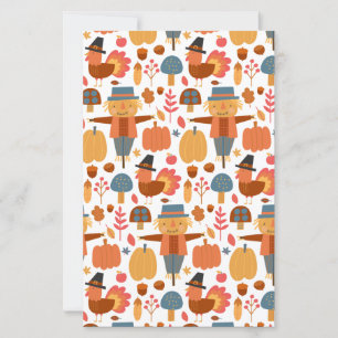 Turkey & Scarecrow Thanksgiving Pattern