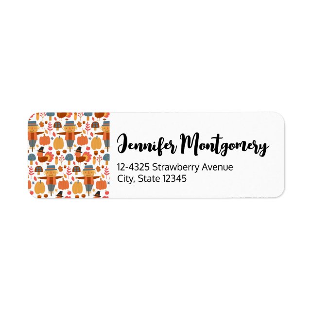 Turkey & Scarecrow Thanksgiving Pattern (Front)
