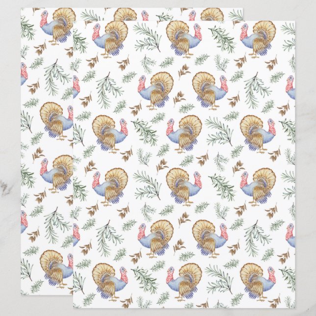Turkey Scrapbook Paper (Front/Back)