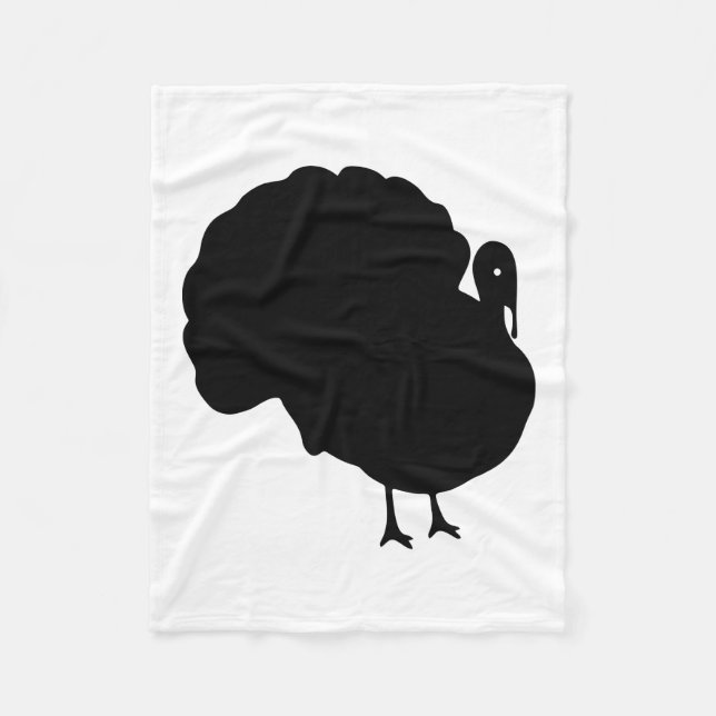 Turkey Silhouette Fleece Blanket (Front)