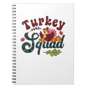 Turkey Squad Funny Thanksgiving Day Run Pilgrim Gi Notebook