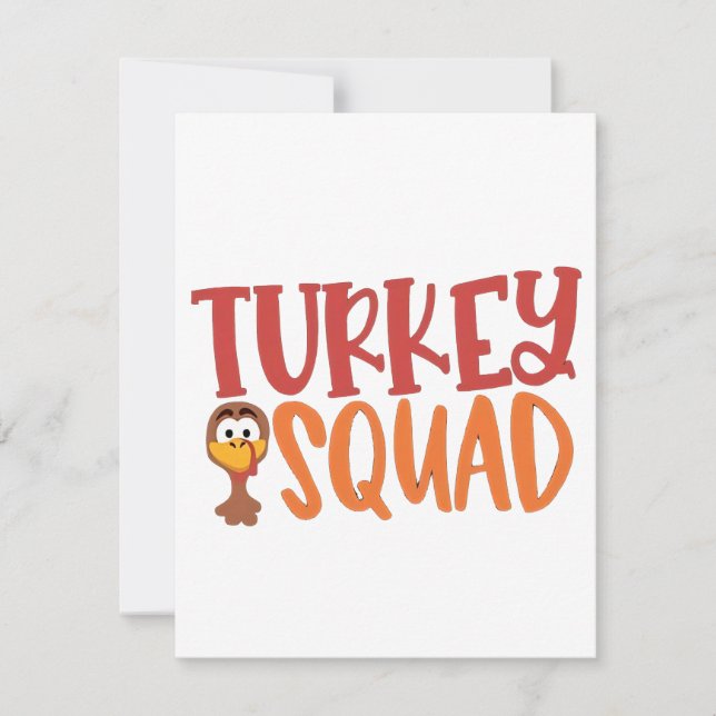 Turkey Squad Matching Outfit Turkey Thanksgiving  Card (Front)