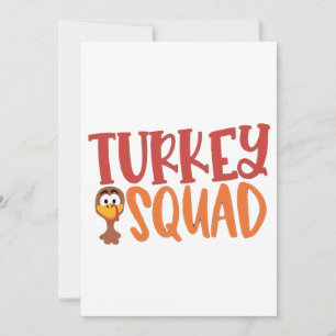 Turkey Squad Matching Outfit Turkey Thanksgiving  Invitation