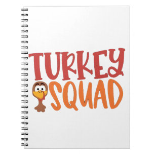 Turkey Squad Matching Outfit Turkey Thanksgiving Notebook
