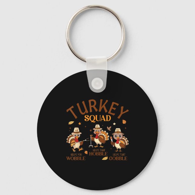Turkey Squad Ot Pt Slp Occupational Therapy Thanks Keychain (Front)