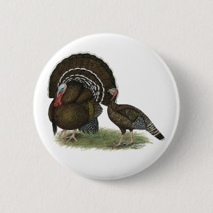 Turkey Standard Bronze 2 Inch Round Button