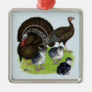 Turkey Standard Bronze Family Metal Ornament