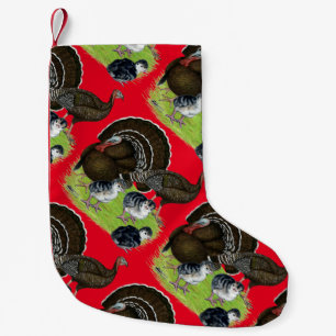 Turkey Standard Bronze Family Small Christmas Stocking