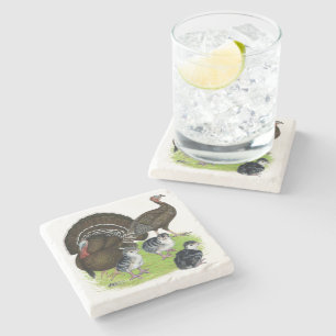 Turkey Standard Bronze Family Stone Coaster