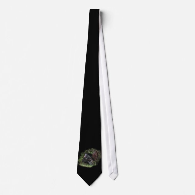 Turkey Strut on Black Tie (Front)
