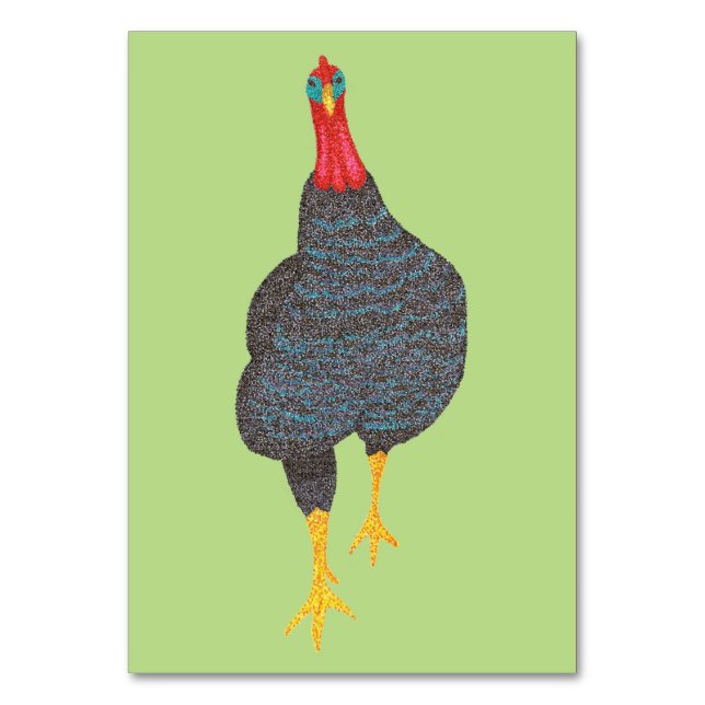 Turkey strutting reading flashcards for adults table number (Front)