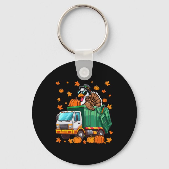 Turkey Sungles Driving Garge Truck Thanksgiving Dr Keychain (Front)