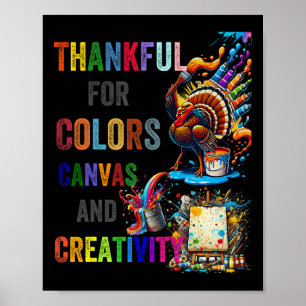 Turkey Thanksgiving Art Teacher Costume Tee For Ar Poster
