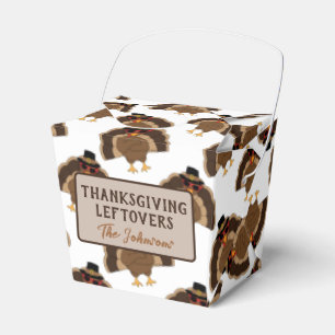 Turkey Thanksgiving brown white pattern leftovers  Favor Box