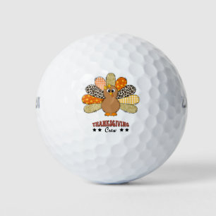 Turkey thanksgiving crew funny cute golfer golf balls